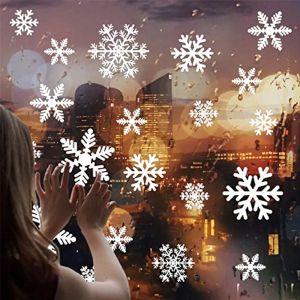 Adesivi per finestre a filo di neve di Natale riutilizzabili inverno decalcomanie statiche statiche in vetro fai -da -te per 2024 forniture per feste navigate