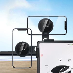 For Tesla Model 3 X Y S Center Control Display Slide Rail Phone Holder Magnetic Car Phone Holder for iPhone 15 14 13 12