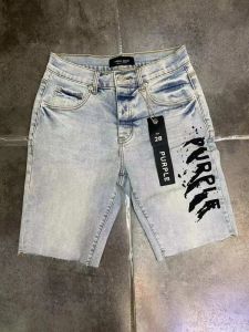 Designer Männer Kurze Jeans Purpur Jeans Jeans Hosen Herren Jeans Hip Hop Hole Shorts Casual Denim Shorts Knie Lange Jeans Kleidung 29-40 Größe hochwertige Shorts Jeans