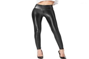 Women039s Leggings 2021 Faux Leder Matthose Dehnsame Plus -Größe 4xl 5xl sexy elastische schwarze schwarze Frauen Herbst Fashion2559834