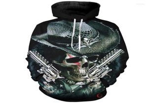 Men039s Hoodies CloudStyle Skull Cowboy 3D Men Gun Print Brand Design Hoody Sweatshirt Fashion Top Pullovers Streetwear5739263