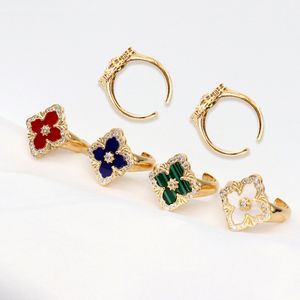 Nya klassiker vintage designer ring blomma ringar kvinnor justerbara par ringer högkvalitativa smycken gåva