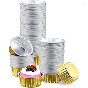 Stampi da forno tazze da lamina in alluminio Mini rivestimenti per cupcake in oro pentole per muffin rotondi per cucinare festa di compleanno