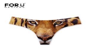 Forudesigns 2017 Sexiga kvinnor GString Thongs Woman Panties 3D Tiger Animal Lady Triangle underkläder Intim Crotchless G String1179409