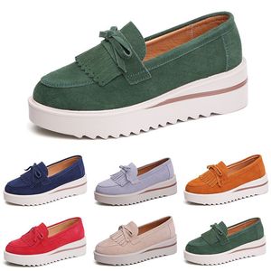 Style2 GAI Women Casual Shoes Platform Sneaker Slip On Black Brown Beige Red Green Navy Purple Ivory Woman Fashion Trainers Sneakers Outdoor Jogging Walking