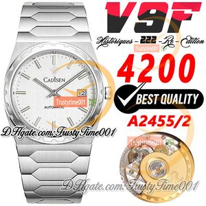 Historiques 4200H 222 JUMBO A2455 Automatisk herrkvinnor unisex Watch v9f 37mm White Stick Dial Rostfritt stål Armband Super Edition TrustyTime001 Handsur