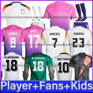 Germanys Retro Soccer Jersey Littbarski Ballack Klinsmann Shirts Kalkbrenner 2024 Germanys Kroos Shirt da calcio Havertz Wirtz Matthaus Hassler Bierhoff Klose