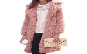 2018 Fashion Fuzzy Coats for Women Fashion Lapel Neck Długie płaszcze 5 kolorów Furry Slim Fit