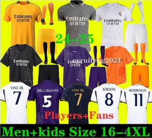 XXXL 4XL Mbappe الرابع المنزل كرة القدم قمصان 24 25 مشجعين لاعب كرة القدم قميص Vini Jr Tchouameni Modric Valverde 24 25 Men Kids Real Madrids oniform