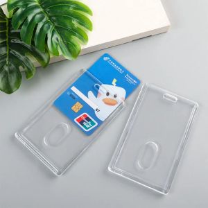 5pcs Acryl Clear Card Halter ID -Kartenabdeckung Hochleistungskartenhalter Plastikkartenschutz Abdeckung Transparenter Abzeichen Beschützer