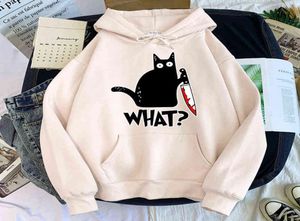 Black Cat With A Knife What Male Sweatshirt Skin Friendly Pullover Fashion Streetwear Tracksuits Oversized Loose Pullovers Man G125902126