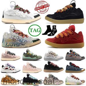 Luxury Dress Shoes Designer Leather Curb Sneakers Pairs Men Women Lace-up Extraordinary Trainers Calfskin Rubber Nappa Platformsole Outdoor Classic Shoe 35-46