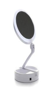 Foldable Mirror LED Makeup Mirror Vanity Compact Make Up Pocket mirrors Vanity Cosmetic hand Mirror 10X Magnifying Glasses1799991