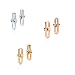 Fashion Brand Precision High Edition Horseshoe Buckle Womens Earrings New Jewelry with a Sense of Luxury