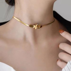 Ny 316L Titanium rostfritt stål guldfärg choker halsband mode lyxbrev kärlek hjärthänge kvinnors fest