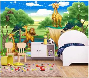 Papéis de parede personalizados para paredes 3 D murais papel de parede Animal Park Story Cartoon quarto infantil Documentos de parede mural