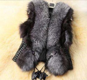 Womens Winter Pur Coat colete Jacket Faux Fur Leather Counture Outerwear Coloque Gilet Gilet Veste8790568