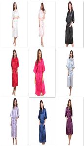 9 colors Fashion Women039s Solid Silk Kimono Robe for Bridesmaids Wedding Party Night Gown Pajamas M0112667566