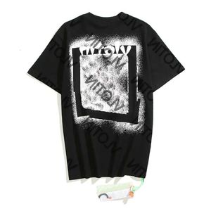 Summer Fashion Brand Offs Mens Tops T Shirts Ow Religious Oil Painting Direct Spray Arrow Tshirts Hip Hop Short Sleeve Loose Men Tops T