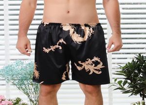 1st Mens Sleep Bottoms Sleepwear Men Underwear Imitation Silk Satin Shorts Fashion Print Nightwear12698486