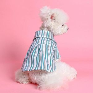 Camicia da pet per cani da camicia da camicia per cucciolo primaverile Summer Stripe Abiti piccoli cardigan cardigan gatto morbido pajamas chihuahua barboncino Yorkie