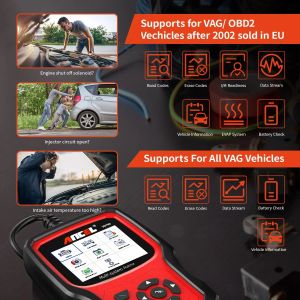 ANCEL VD700 OBD2 Scanner Code Code Reader Полное диагностическое сканирование инструментов EPB ABS DPF TPM