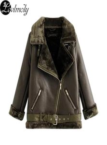 Levlmoly 2017 Women LeatherFur Winter Coat Faux Leather Jacket Veste Cuir Femme Jaqueta de Couro TB2052914997