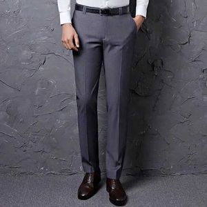 Men's Pants 2022 Spring Autumn Mens New Solid Color Slim Fit Suit Pants Male Business Casual Dress Pants Men Office Elastic Trousers G253 Q240525
