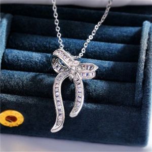 19 Styles Lovers Chocker Necklace White Gold Chains Filled Wedding Pendants Necklace For Women Bridal AAAAA Zircon Party Jewelry Gift Qthnh