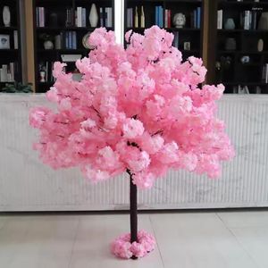 Flores decorativas Árvores de flor de cerejeira artificial árvores de champanhe de 4 pés de 5 pés Tabela de decoração de casamento (não incluídas guirlandas)