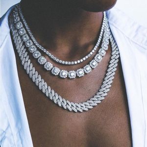New Hip Hop Iced Out Bling Cubic Zirconia 5mm Tennis Chain Necklace Gold Silver Color 5A CZ Choker Fashion Men Women Jewelr Ksunj