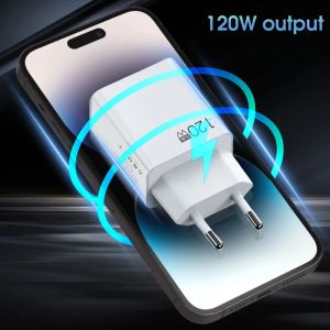 120 Вт USB Data Data Data Charing Cable Quick Charge 5.0 Адаптер телефонного заряда для Xiaomi Redmi Huawei Mi Samsung EU/US/UK Plug