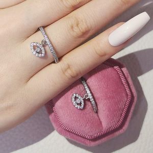 Dainty Eye Ring 925 Srebrne zaręczyny Pierścienie weselne dla kobiet Bridal Diamond Obietnic Party Biżuteria Prezent Kxtgg