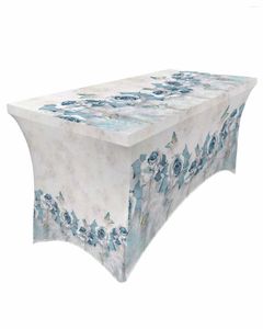 Table Skirt Blue Rose Butterfly Flower Wedding Decoration Home Birthday Party Dessert Cover Decor