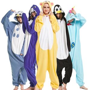 Lentle Turtle Lemur Eagle Unicorn Anime Pajama Onesie dla dorosłych kobiet mężczyzn Pijama Pajama z Hooded 201136066517