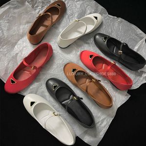 Top quality silk Mary Jane Ballet flats shoes with a strap Dress shoes Loafers Real leather womens Luxury designer Flat shoes Factory footwear With box