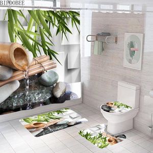 Занавески для душа тихой текущий бамбуковый занавес для ванной комнаты