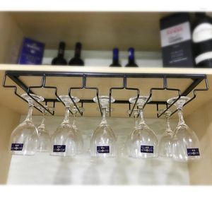 Placas decorativas Modern Metal Metal Metal Under Cabinet Stemware Wine Glasses Hanger Organizer Storage Storage Rack