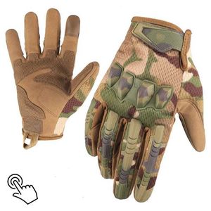 Sporthandskar Taktiska handskar Combat Bicycle Motorcykel Multicam Camo Outdoor Cycling Training Shooting Hunting Airsoft Full Finger Gloves Q240525