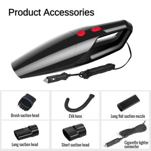 EAFC 10000Pa Car Vacuum Cleaner Portable Handheld Auto Mini Vacuum Cleaner Robot 120W Powerful Wet/Dry Dual-use Cleaning Tool