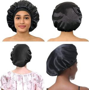 Regulowany satynowy satynowy czapkę do włosów czapkę do włosów długie włosy pielęgnacja Kobieta nocna kapelusz jedwabny głowica prysznic narzędzie do stylistyki