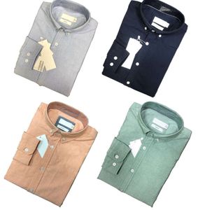 Мужские повседневные рубашки повседневные рубашки весна и осень высококачественные бизнес -классические рубашки с длинным рукавом поло