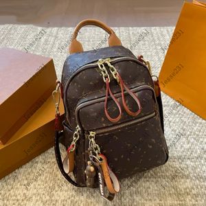 Classic 7A Luxury designer backpack men womens Brown Flower Backpacks Genuine Leather School Bag Backpack Style Purse Wallets Travel bag Sport Outdoor Packs Bag