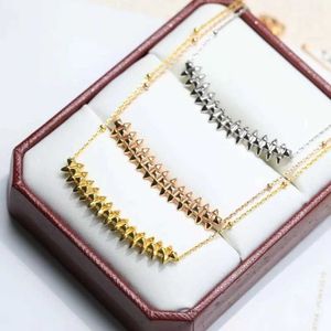 Pendant Necklaces European and American 925 silver gilded high-grade bullet rivet necklace light luxury women fashion brand jewelry gift Q240525