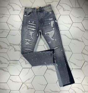 HM574 Высококачественные мужские джинсы расстроенные мотоциклевые байкеры Джин Рок Сниная изрезанная полоска отверстия Модная вышивка змеи DE9274314