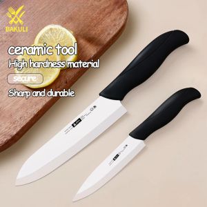 BAKULI Sharp ceramic fruit knife, portable fruit cutting knife for household use, student safety fruit knife for dormitories