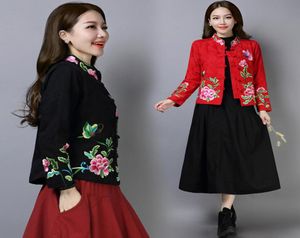 Chinese style coat women short embroidery national style jacket retro stand collar heavy industry embroidered women jacket tops3192874