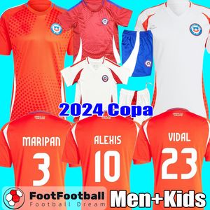 S-4XL 2024 Amerika Copa Chile Soccer Jerseys Alexis Vidal 2025 National Team Football Shirt Camiseta Zamorano Isla Men Kid Kit Uniform