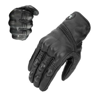 Luvas esportivas Luvas de motocicleta Racing Soft Genuine Leather Breathable ao ar livre Bike de bicicleta de proteção Four Seasons Cowhide Q240525