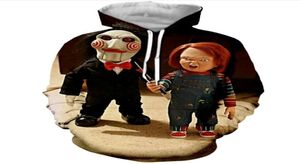 Personagem de filme de terror Chucky 3D Print Fashion Hoodies Womenmen039s Casual Capuz de moletom J886454002